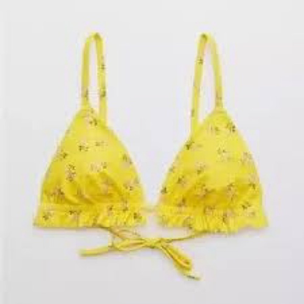Aerie Printed Ruffle Triangle Bikini Top - Picture 3 of 6